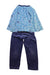 A Blue Pyjama Sets from Petit Bateau in size 4T for neutral. (Back View)