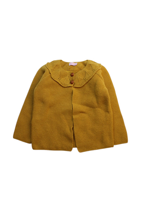A Yellow Cardigans from La Coqueta in size 4T for girl. (Front View)