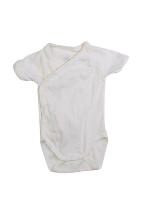 A White Bodysuits from Petit Bateau in size 0-3M for boy. (Front View)