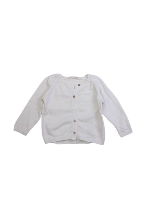 A White Cardigans from Les Enfantines in size 12-18M for girl. (Front View)