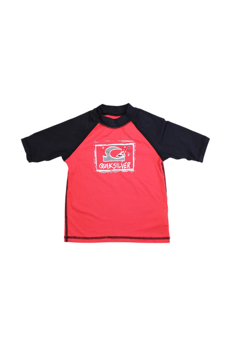 A Red Rash Guards from Quiksilver in size 4T for boy. (Front View)