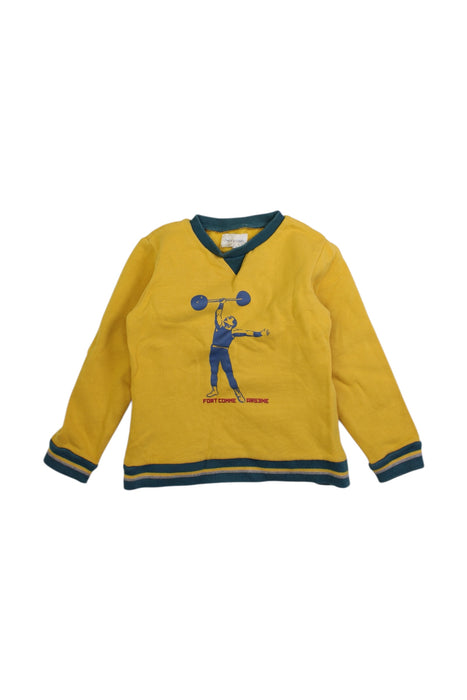 A Yellow Crewneck Sweatshirts from Arsène et les pipelettes in size 4T for boy. (Front View)