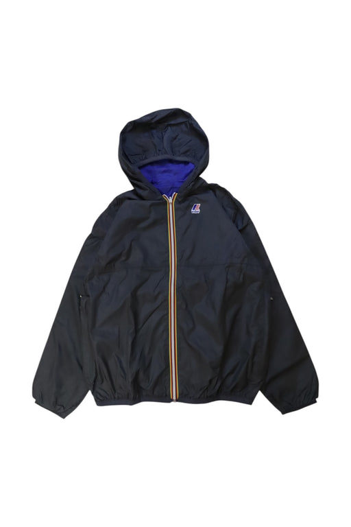A Black Rain Jackets from K-Way in size 10Y for boy. (Front View)