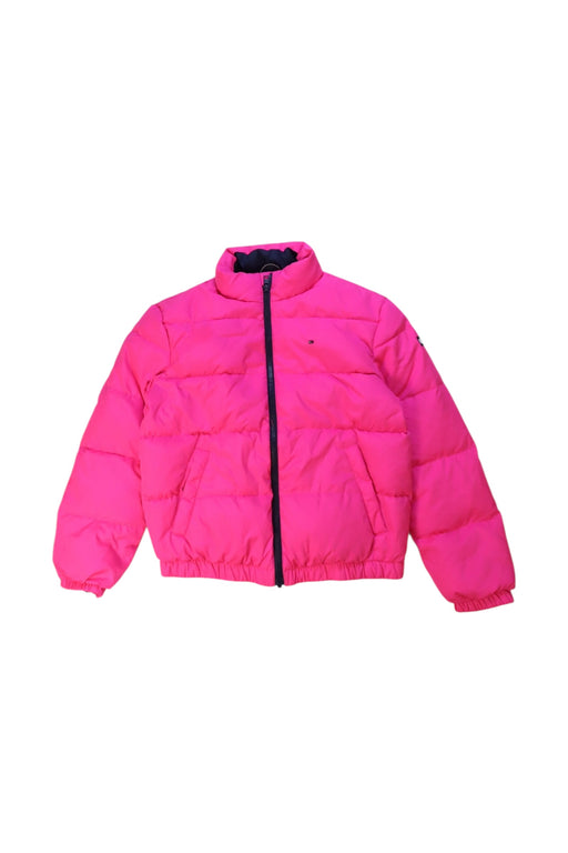 A Pink Puffer/Quilted Jackets from Tommy Hilfiger in size 10Y for girl. (Front View)