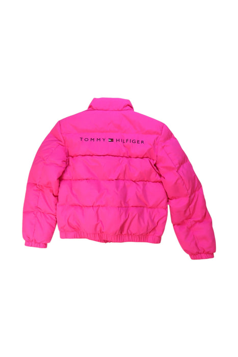 A Pink Puffer/Quilted Jackets from Tommy Hilfiger in size 10Y for girl. (Back View)