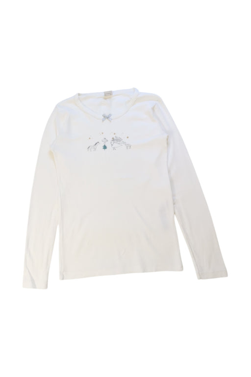 A White Long Sleeve Tops from Petit Bateau in size 10Y for girl. (Front View)