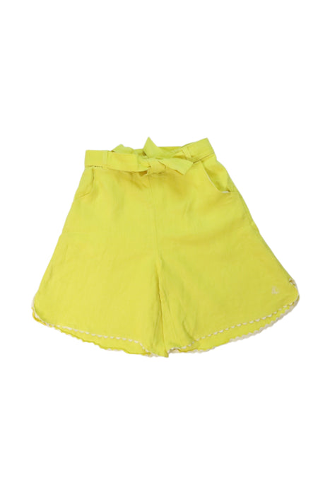 A Yellow Shorts from Petit Bateau in size 10Y for girl. (Front View)
