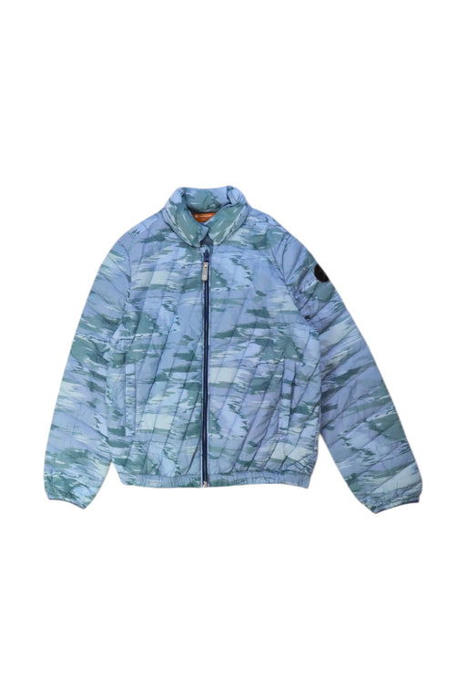 A Blue Puffer/Quilted Jackets from Moody Tiger in size 5T for neutral. (Front View)