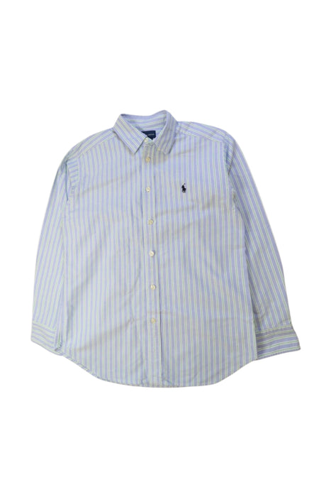 A Blue Long Sleeve Shirts from Polo Ralph Lauren in size 13Y for boy. (Front View)