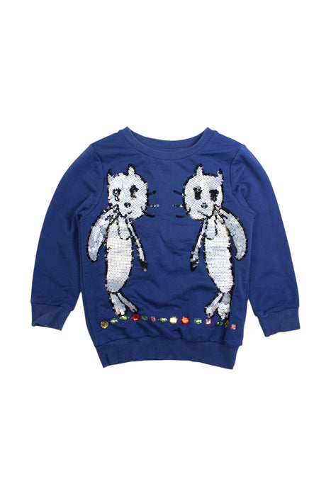A Blue Crewneck Sweatshirts from Lovie by Mary J in size 6T for girl. (Front View)