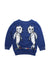 A Blue Crewneck Sweatshirts from Lovie by Mary J in size 6T for girl. (Front View)