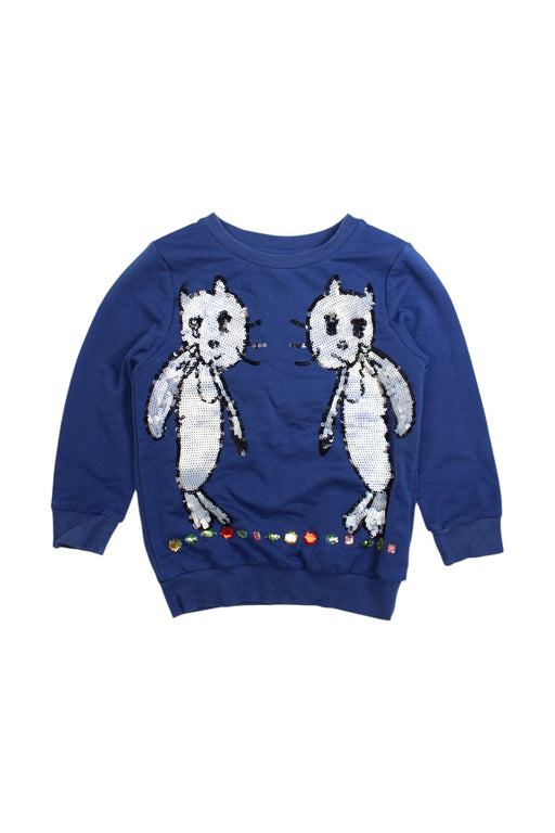 A Blue Crewneck Sweatshirts from Lovie by Mary J in size 6T for girl. (Front View)