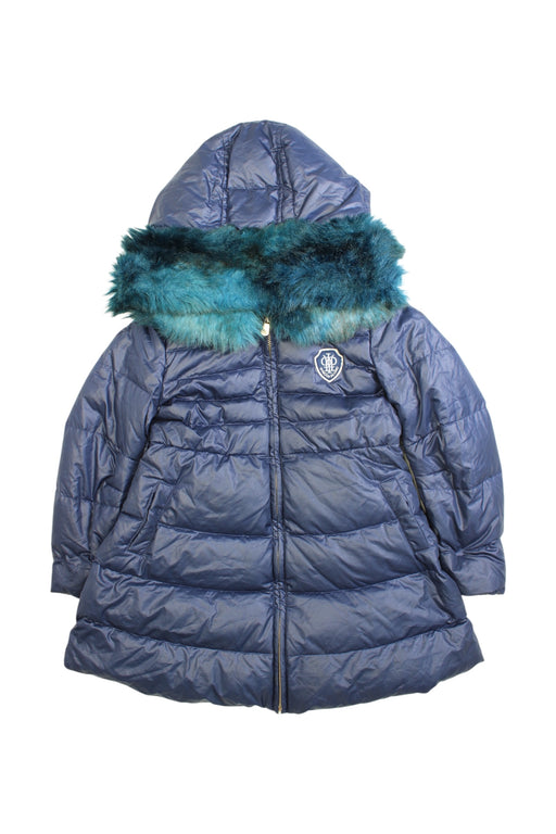 A Blue Puffer/Quilted Coats & Outerwear from I Pinco Pallino in size 4T for girl. (Front View)
