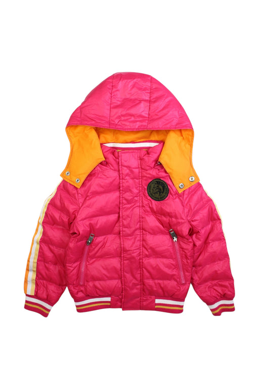 A Pink Puffer/Quilted Coats & Outerwear from Diesel in size 6T for girl. (Front View)