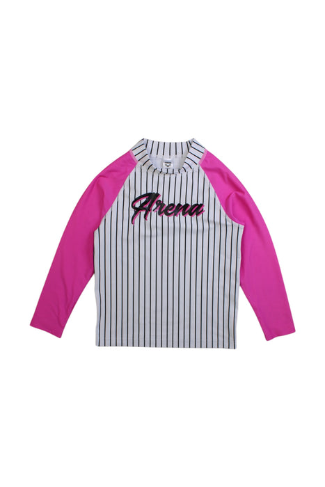 A Pink Rash Guards from Arena in size 6T for girl. (Front View)