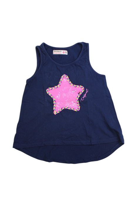 A Navy Sleeveless Tops from Desigual in size 7Y for girl. (Front View)