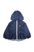 A Navy Rain Jackets from Petit Main in size 4T for girl. (Front View)