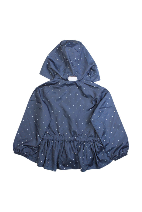 A Navy Rain Jackets from Petit Main in size 4T for girl. (Back View)