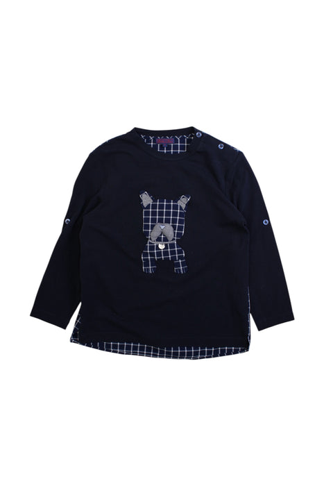 A Navy Long Sleeve Shirts from Nicholas & Bears in size 6T for girl. (Front View)