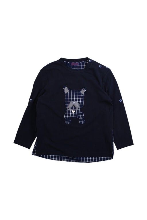A Navy Long Sleeve Shirts from Nicholas & Bears in size 6T for girl. (Front View)