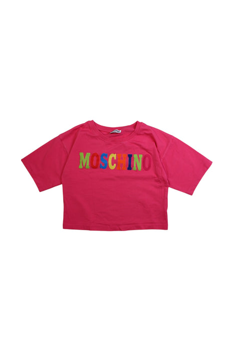 A Pink Short Sleeve T Shirts from Moschino in size 10Y for girl. (Front View)