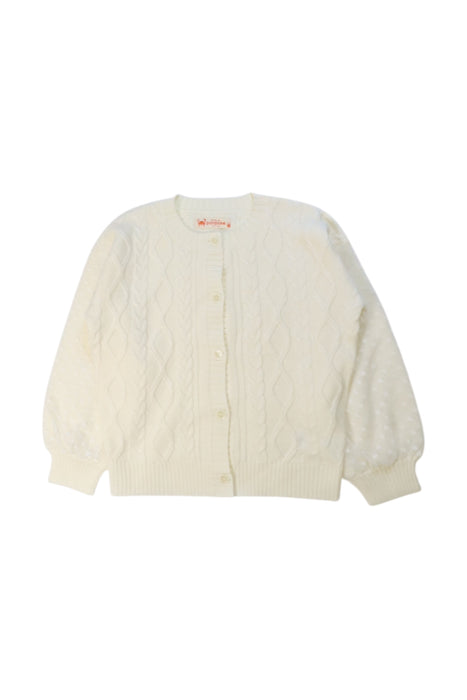 A Ivory Cardigans from As Know As Ponpoko in size 5T for girl. (Front View)