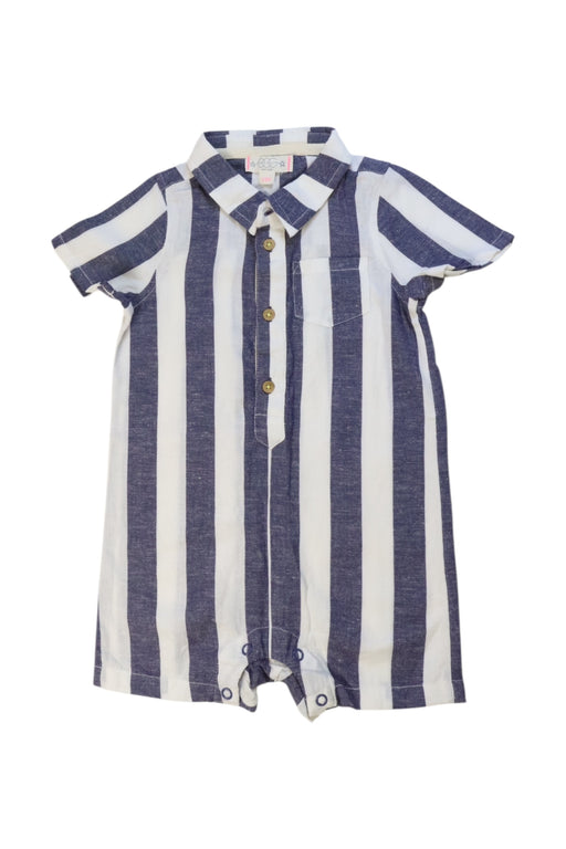 A Blue Short Sleeve Rompers from Egg New York in size 12-18M for boy. (Front View)