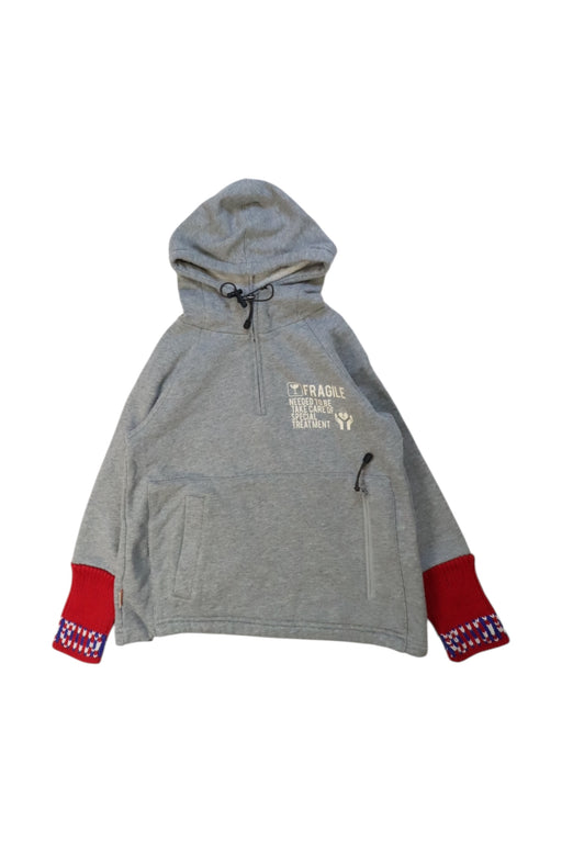 A Grey Hooded Sweatshirts from As Know As Ponpoko in size 5T for boy. (Front View)