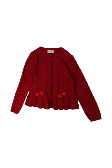A Red Cardigans from Chickeeduck in size 5T for girl. (Front View)