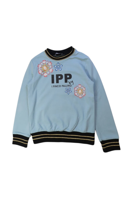 A Blue Crewneck Sweatshirts from I Pinco Pallino in size 5T for girl. (Front View)