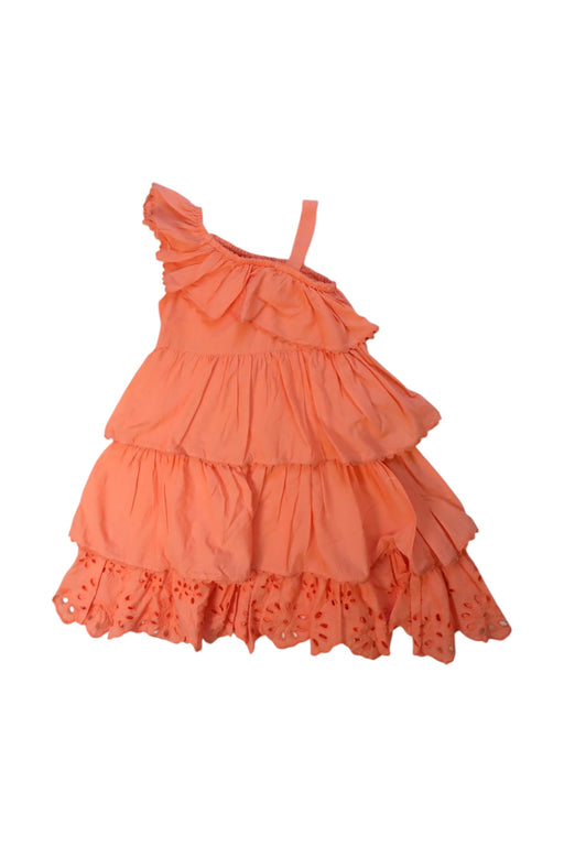 A Peach Sleeveless Dresses from Monsoon in size 7Y for girl. (Front View)