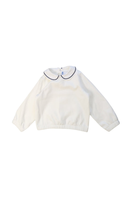A White Long Sleeve Tops from Jacadi in size 3T for girl. (Front View)