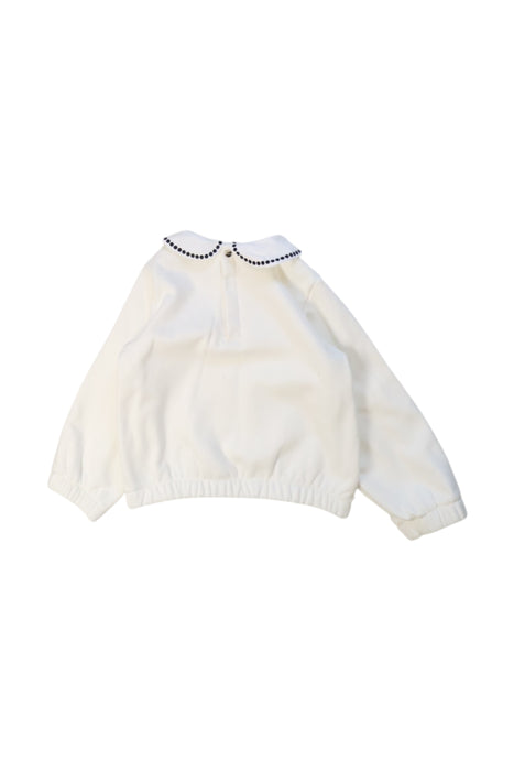 A White Long Sleeve Tops from Jacadi in size 3T for girl. (Back View)