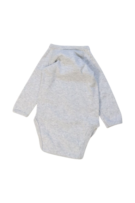A Grey Long Sleeve Bodysuits from Petit Bateau in size 0-3M for neutral. (Back View)