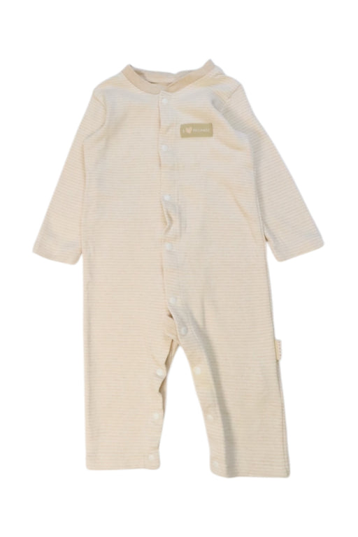 A Beige Long Sleeve Bodysuits from Natures Purest in size 3-6M for neutral. (Front View)