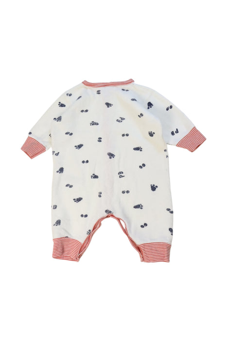A White Onesies from Petit Bateau in size 0-3M for neutral. (Back View)
