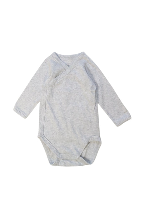 A Grey Long Sleeve Bodysuits from Petit Bateau in size 3-6M for neutral. (Front View)