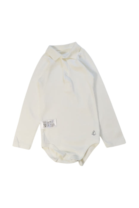 A Ivory Long Sleeve Bodysuits from Petit Bateau in size 3-6M for neutral. (Front View)