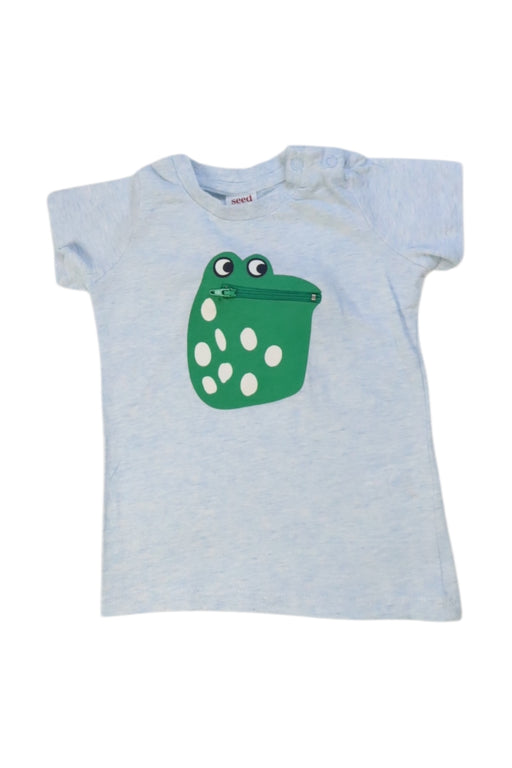 A Blue Short Sleeve T Shirts from Seed in size 3-6M for boy. (Front View)