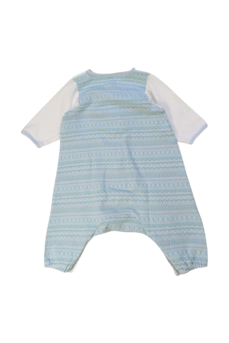 A Blue Long Sleeve Rompers from Familiar in size 3-6M for boy. (Back View)