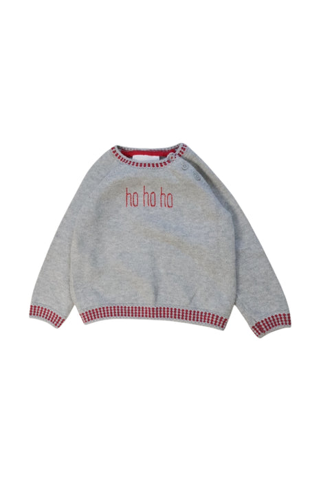 A Grey Crewneck Sweatshirts from The Little White Company in size 6-12M for boy. (Front View)