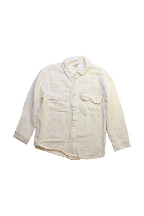 A Ivory Long Sleeve Shirts from Seed in size 5T for boy. (Front View)