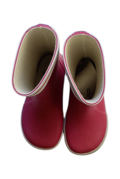 A Pink Rain Boots from Aigle in size 4T for girl. (Back View)