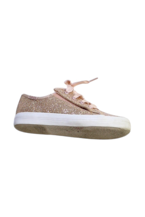 A Gold Sneakers from Keds in size 3T for girl. (Front View)