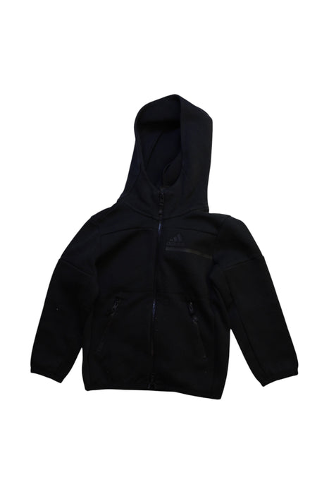 A Black Zippered Sweatshirts from Adidas in size 6T for boy. (Front View)