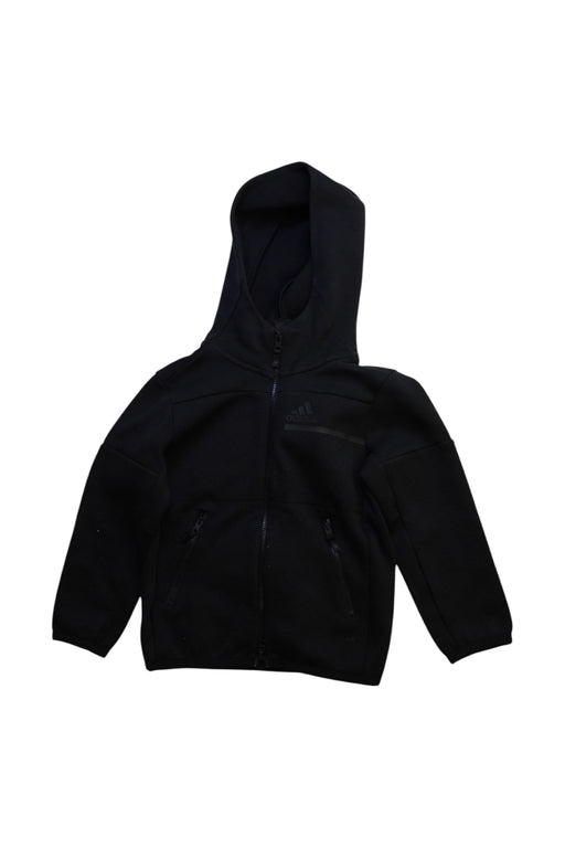 A Black Zippered Sweatshirts from Adidas in size 6T for boy. (Front View)