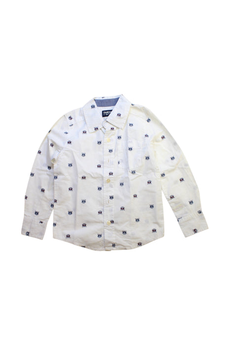 A White Long Sleeve Shirts from OshKosh B'gosh in size 5T for boy. (Front View)