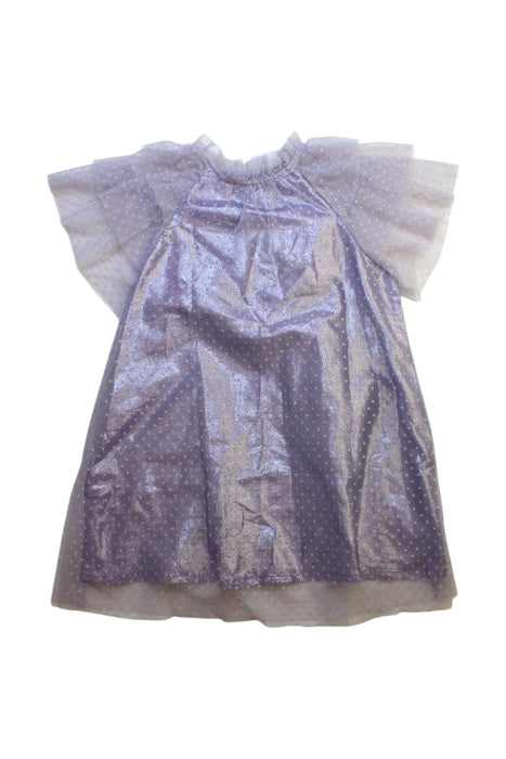 A Purple Sleeveless Dresses from Velveteen in size 4T for girl. (Front View)