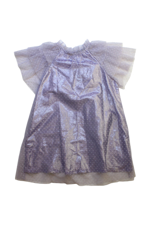 A Purple Sleeveless Dresses from Velveteen in size 4T for girl. (Front View)