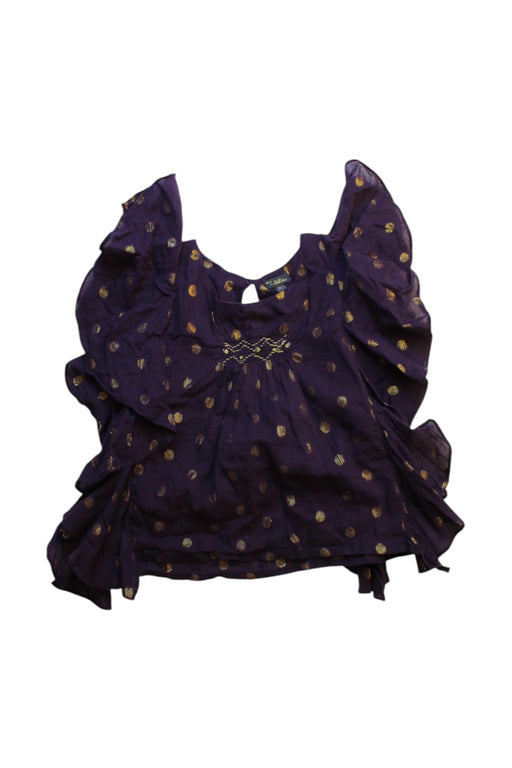 A Purple Sleeveless Tops from Velveteen in size 6T for girl. (Front View)
